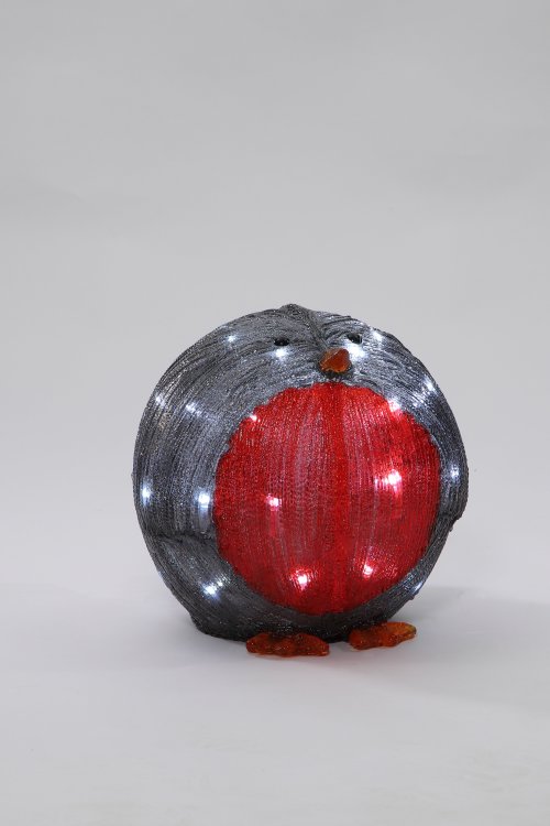 27cm Acrylic Robin with 40 LEDs