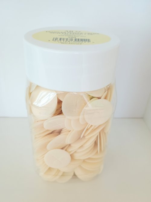 Pack of 500 Peoples Communion Wafers 1 1/8" Single Cross, White, Sealed Edge Altar Bread