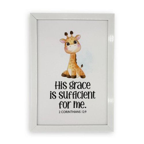 Rectangular Wall Frame – "His grace is sufficient for me" (2 Corinthians 12:9)