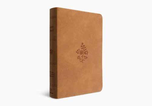 ESV Giant Print Personal Size Bible, Red Letter (TruTone, Nubuck Caramel, Wildflower Design)