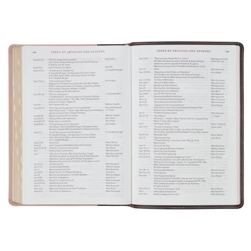 NLT, The Spiritual Growth Bible Faux Leather, Two-tone Pink and Brown