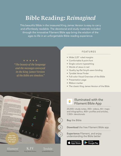 KJV Wide Margin Bible, Filament Enabled (LeatherLike, Dark Brown Medallion, Red Letter)