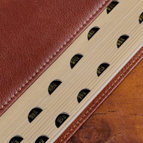 KJV Bible Giant Print Full-size Full-grain Leather, Saddle Tan