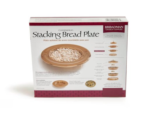 Communion Stacking Bread Plate 10 1/8" x 1 3/4" - Brass Finish
