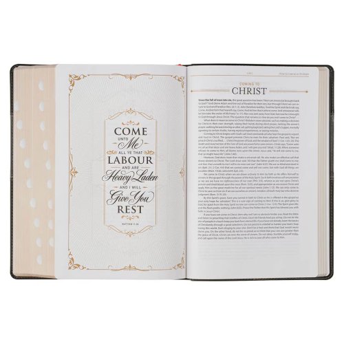 KJV Study Bible LP Faux Leather, Two-tone Black and Gray