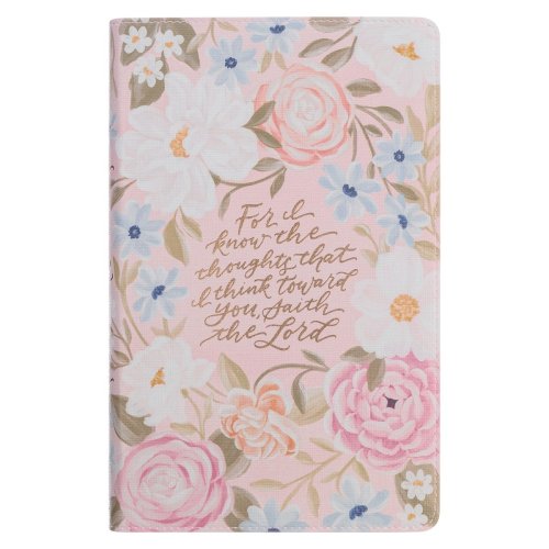 KJV Bible Giant Print Standard-size Faux Leather Pink Floral Printed Jer. 29:11