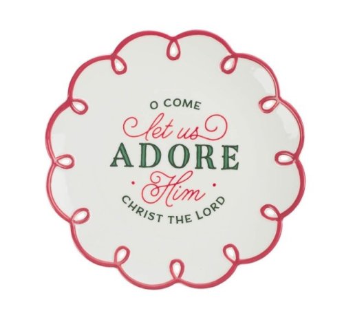 Plate-Let Us Adore Him-Scalloped Edge (9" Dia)