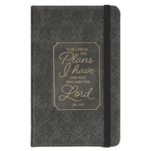 Notebook with Elastic Closure Faux Black and Grey I Know the Plans