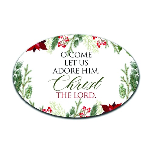 O Come Let Us Adore Him - Oval Fridge Magnet