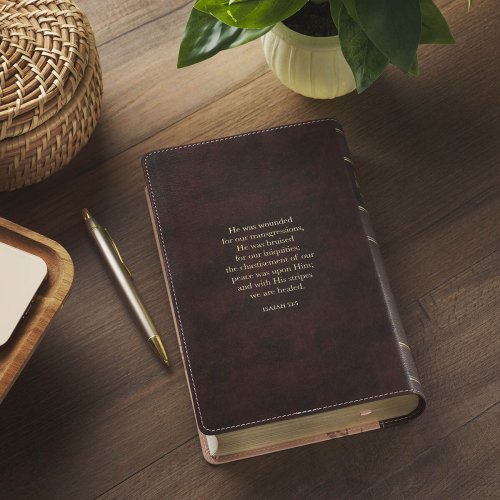 KJV Espresso and Pink Faux Leather Giant Print King James Version Bible with Thumb Index