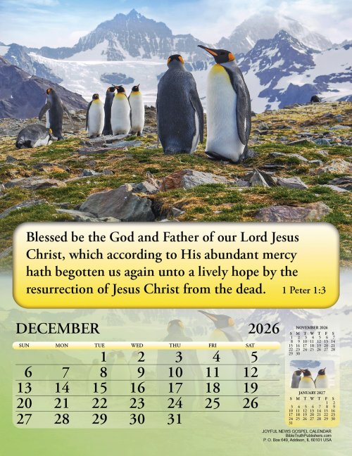 Joyful News 2026 Scripture Calendar Pack of 10