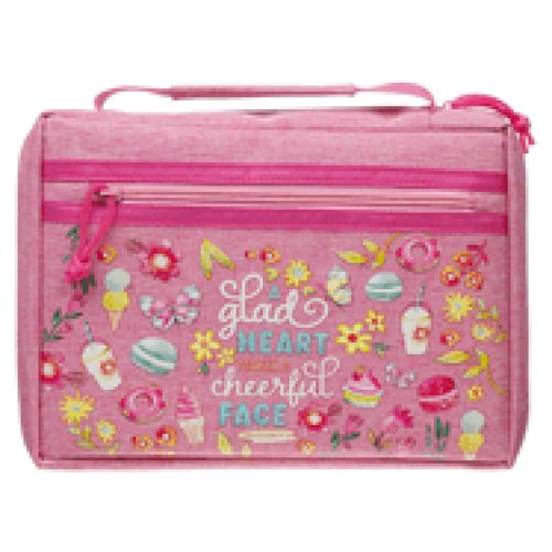Bible Cover Fashion Pink A Glad Heart Makes A Cheerful Face Prov. 15:13