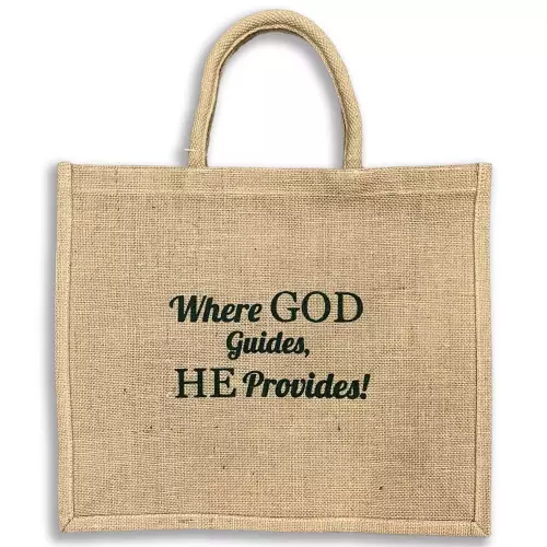 Where God Guides Jute Tote Bag