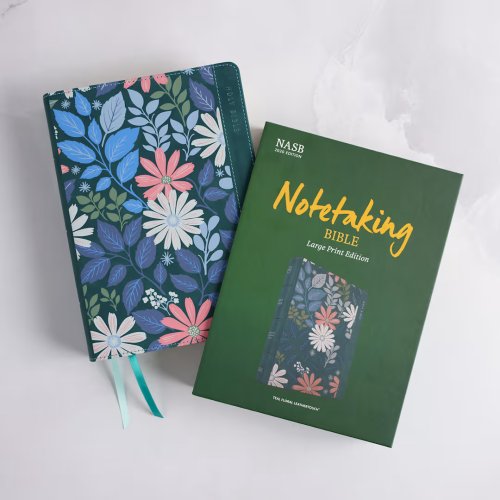 NASB Notetaking Bible, Large Print Edition, Teal Floral