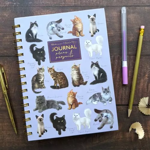 A5 Wiro Notebook With Dividers - Patricia Maccarthy Cats