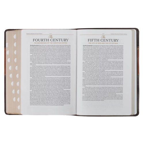 KJV Study Bible Faux Leather, Two-tone Brown with Thumb Index