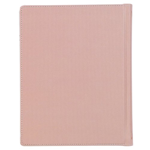 Rosy Coral Floral Faux Leather Hardcover King James Version Note-taking Bible
