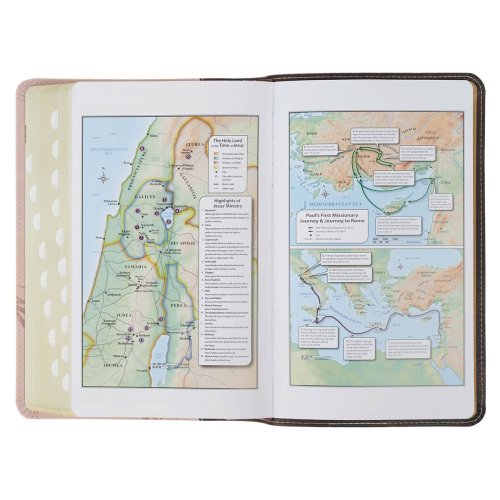 KJV Espresso and Pink Faux Leather Giant Print King James Version Bible with Thumb Index