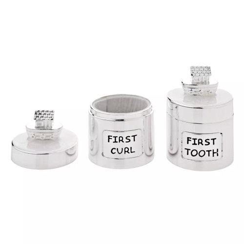 Hello Baby Silverplated Tooth & Curl Set Noah's Ark - Cream