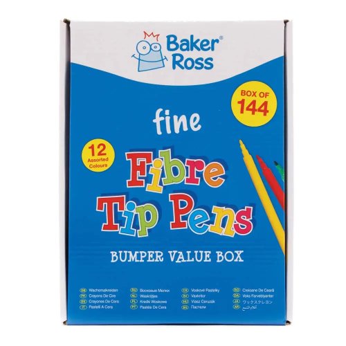 Fine Tip Fibre Pens Bumper Value Box (Box of 144)