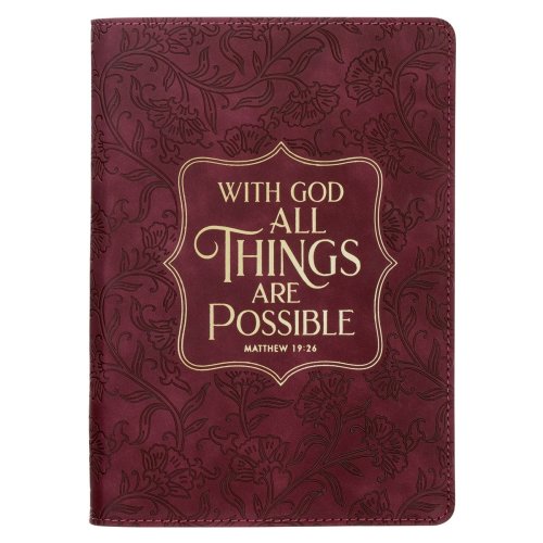Journal Classic Burgundy With God Matt. 19:26