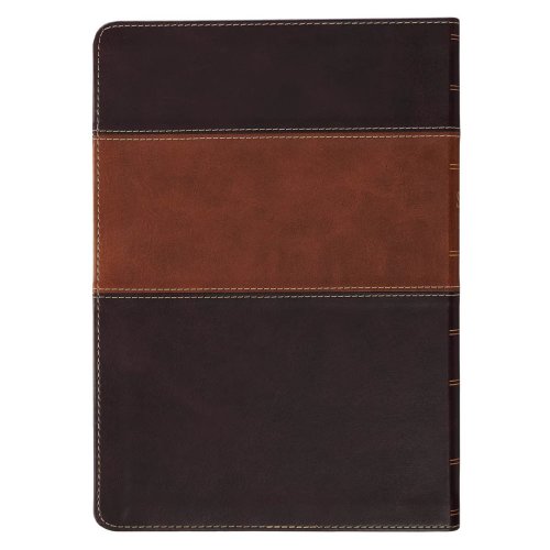 KJV Study Bible Faux Leather, Two-tone Brown with Thumb Index