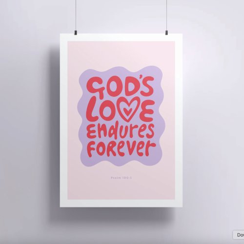 God's Love Endures A4 Print