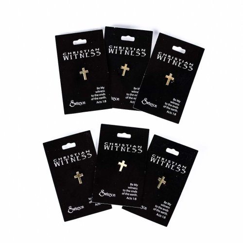 Lapel Pin Cross Gold 1/2In Pack of 6
