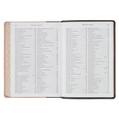 NLT, The Spiritual Growth Bible Faux Leather, Two-tone Pink and Brown