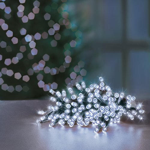 200 Multi-Action Battery Operated LED Lights with Timer in White