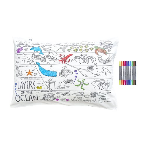 Under the Sea Pillowcase - Colour in and Learn