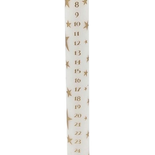 29.5cm Christmas Advent Candle: Gold Star  - Single