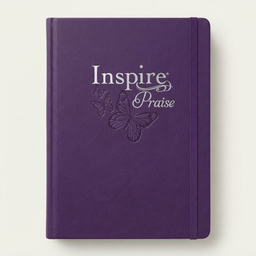 Inspire PRAISE Bible Large Print NLT, Filament Enabled (Hardcover LeatherLike, Purple)