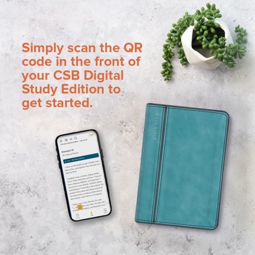 CSB Large Print Compact Reference Bible, Easy-to-Read Optimal Type, Digital Study Edition, Teal LeatherTouch
