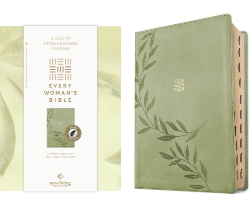 NLT Every Woman’s Bible, Filament Enabled (LeatherLike, Olive Branch Green, Indexed, Red Letter)