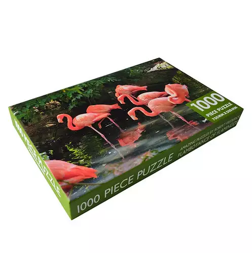 Jigsaw 1000 Pc Rectangular - Flock Of Flamingoes