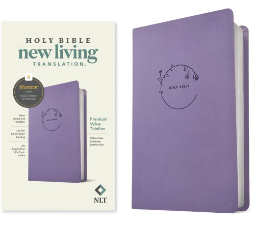 NLT Premium Value Thinline Bible, Filament Enabled (LeatherLike, Valley Lilies Lavender)