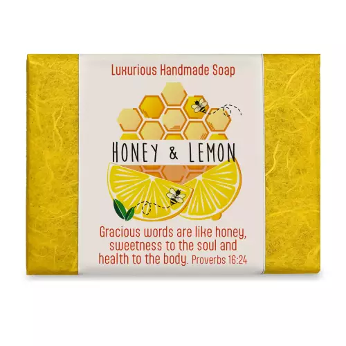 Honey & Lemon handmade soap with Bible verse