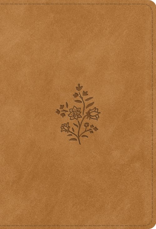 ESV Large Print Compact Bible, Red Letter (TruTone, Nubuck Caramel, Wildflower Design)