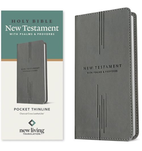 NLT Pocket Thinline New Testament with Psalms and Proverbs (LeatherLike, Charcoal Cross)