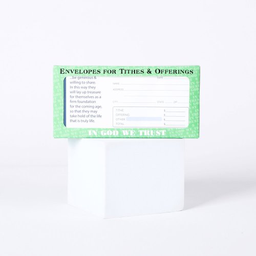 Offering Envelope Treasure 1 Tim. 6 Pack of 100
