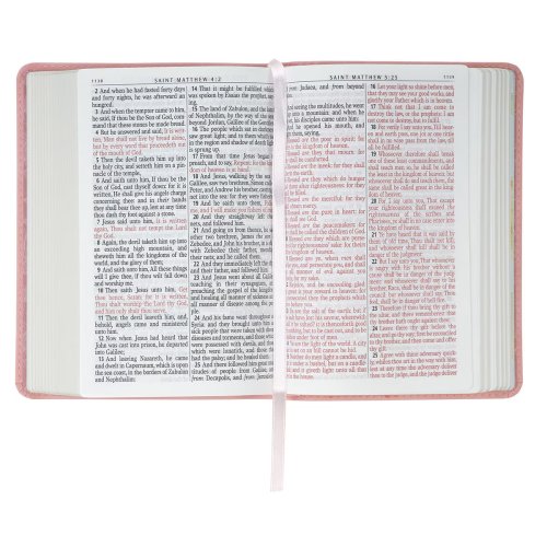 Coral Dawn Floral Large Print Compact King James Version Bible