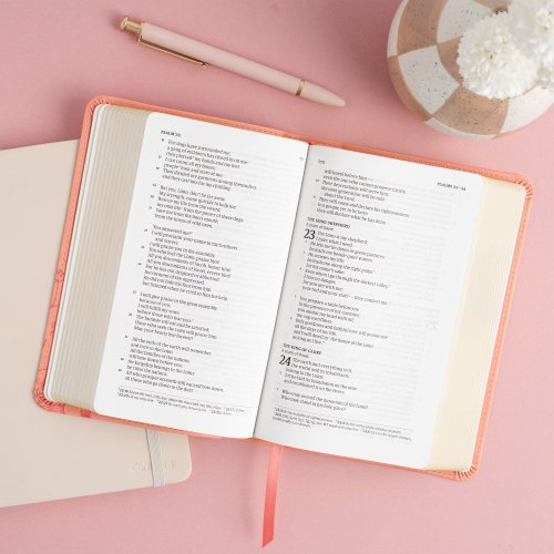 CSB Single-Column Compact Bible, Digital Study Edition, Blush Floral LeatherTouch
