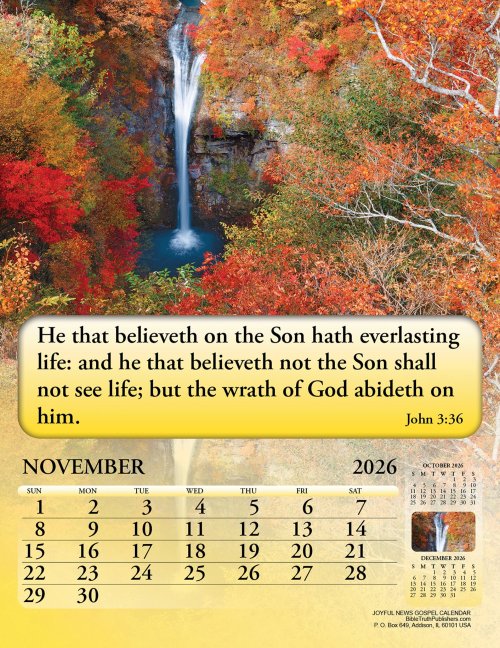 Joyful News 2026 Scripture Calendar Pack of 10