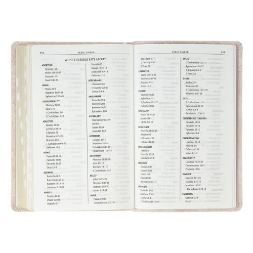 Pale Pink Floral Faux Leather King James Version Deluxe Gift Bible with Thumb Index