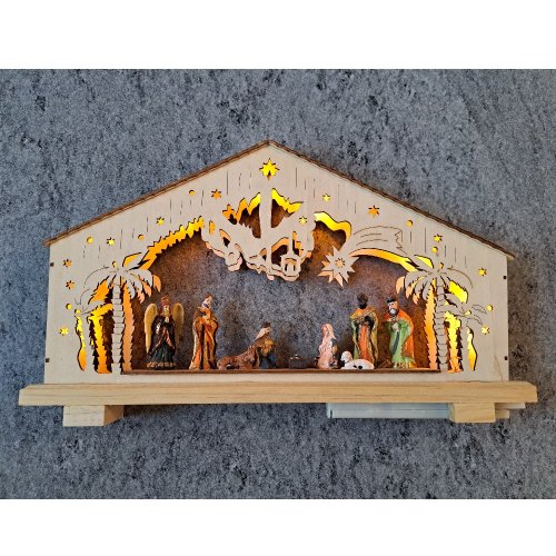 LED Wooden Nativity Scene