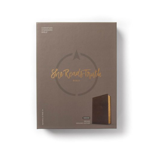 CSB She Reads Truth Bible, Brown Genuine Leather, Indexed