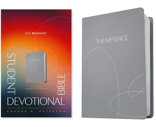 Message Student Devotional Bible (Leather-Look, Stone Gray)