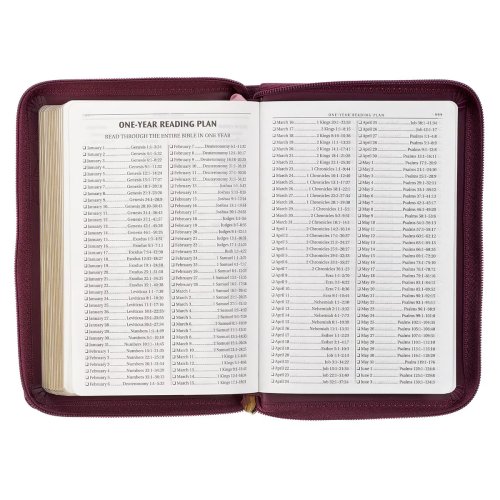 KJV Bible Compact Faux Leather, Merlot w/zipper