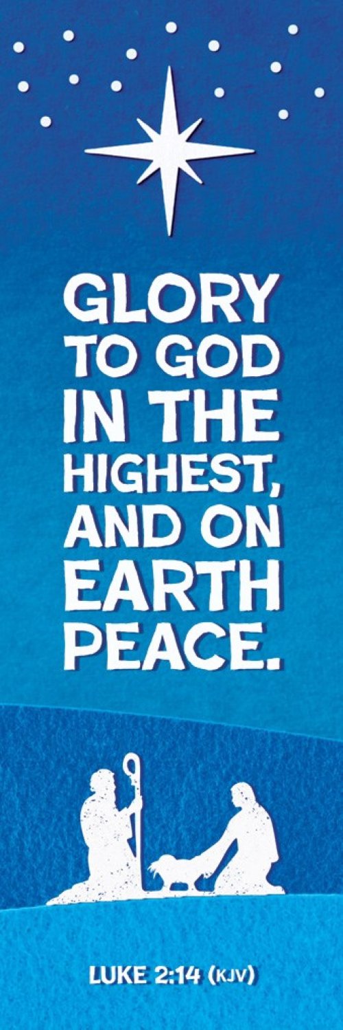 Bookmarks-Kids-Christmas-Glory To God Luke 2:14 KJV (Pack Of 25)